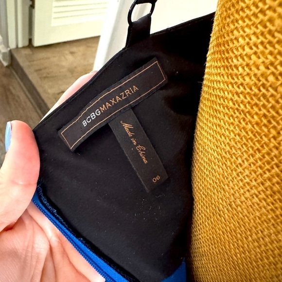 Elegant Women's BCBG Maxazria Blue and‎ Black Cocktail Dress Size 06 Slim fit - Picture 7 of 11